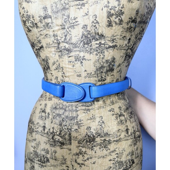 Louis Vuitton Women’s Leather Belt Blue Adjustable Hook Front 31”-34” - Picture 7 of 16